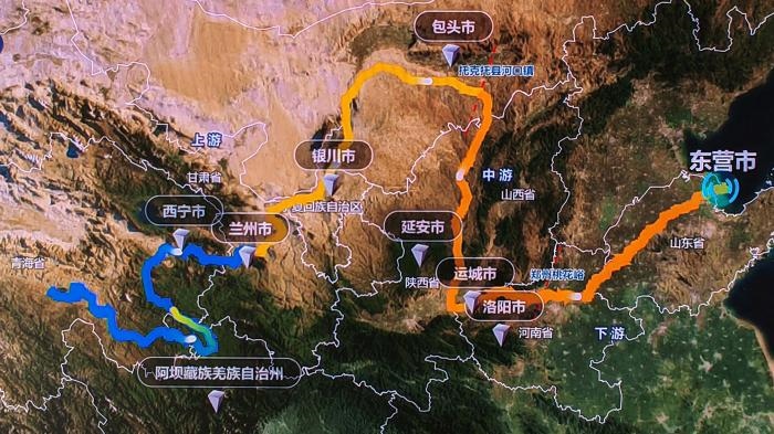 △黃河發(fā)源于青藏高原，呈“幾”字形流經(jīng)青海、四川、甘肅、寧夏、內(nèi)蒙古、山西、陜西、河南、山東9省區(qū)，全長(zhǎng)5464公里。(資料圖)