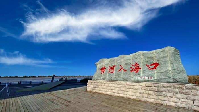 △黃河入海口位于山東東營(yíng)市墾利區(qū)。(總臺(tái)央視記者彭漢明拍攝)