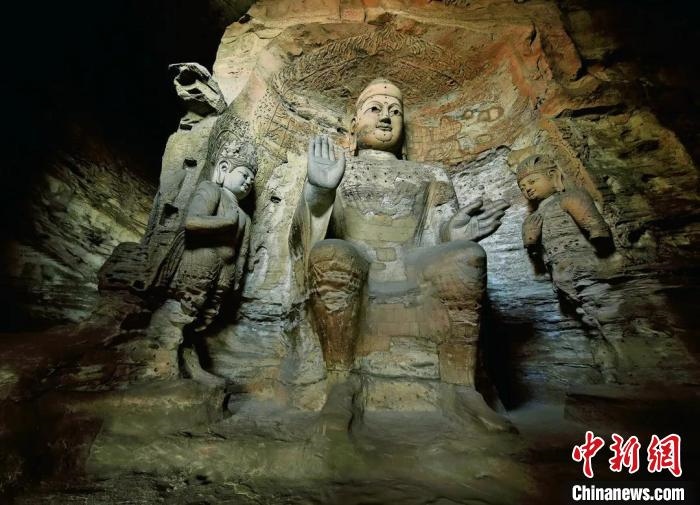 云岡石窟規(guī)模最大的洞窟第3窟。