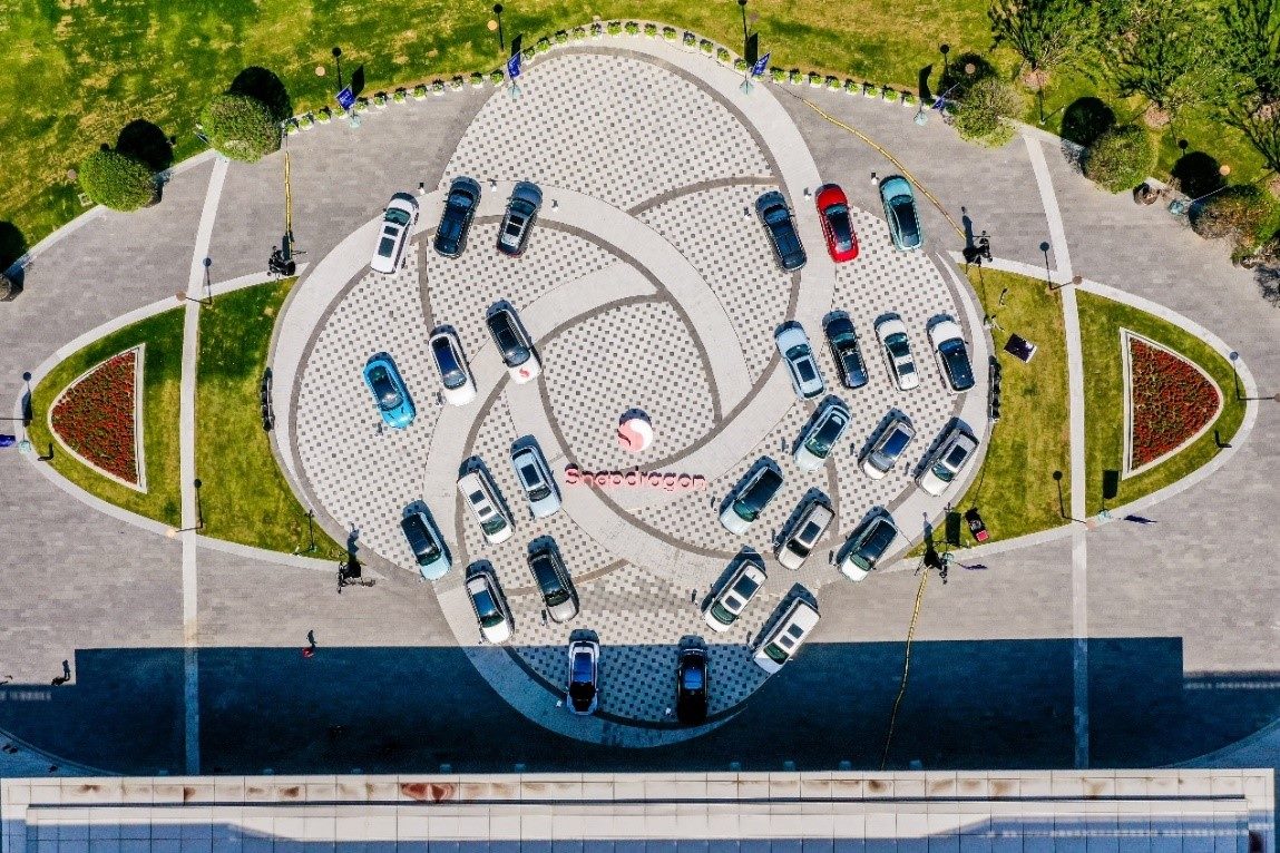 峰會戶外整車展示區(qū)俯瞰圖。（受訪者供圖）