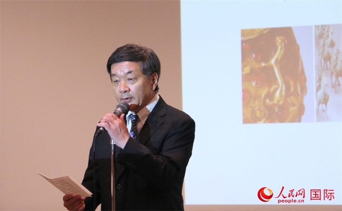 主辦方代表、富士美術(shù)館館長五木田聰致辭。（人民網(wǎng) 許可攝）