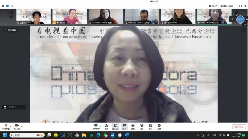 中國傳媒大學(xué)外國語言文化學(xué)院院長文春英教授。 論壇截圖