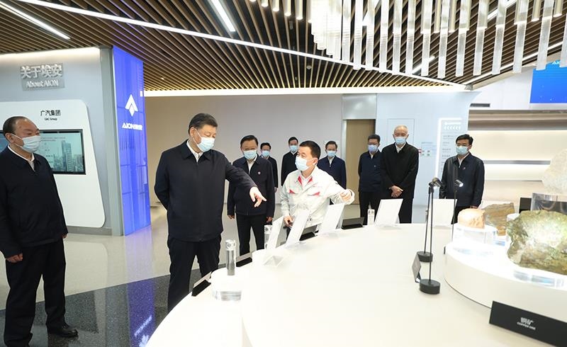 2023年4月12日，習(xí)近平總書記在廣東廣汽埃安新能源汽車股份有限公司考察。