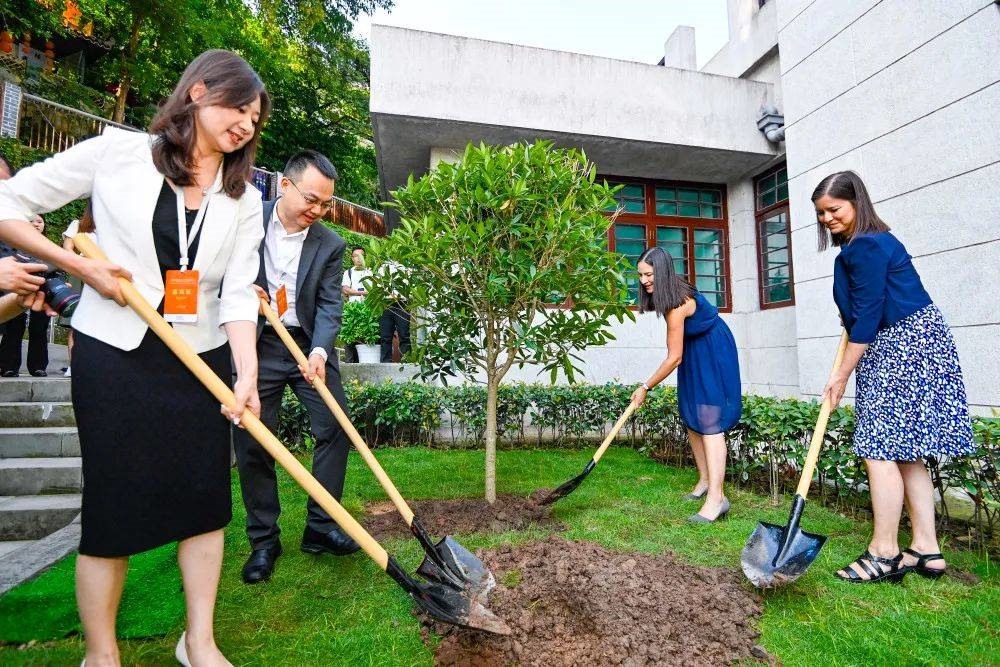 2023年8月8日，重慶史迪威博物館，史迪威將軍后代和朱德同志后代共植友誼樹(shù)。