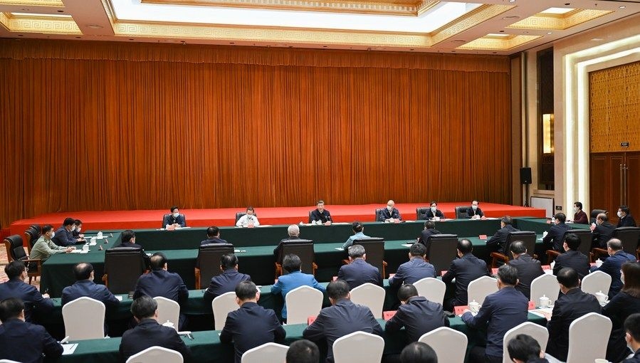  2023年6月8日上午，習(xí)近平在呼和浩特聽(tīng)取內(nèi)蒙古自治區(qū)黨委和政府工作匯報(bào)并發(fā)表重要講話。