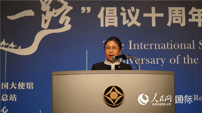 老撾駐日大使安拉萬發(fā)言。人民網(wǎng) 蔣曉辰攝