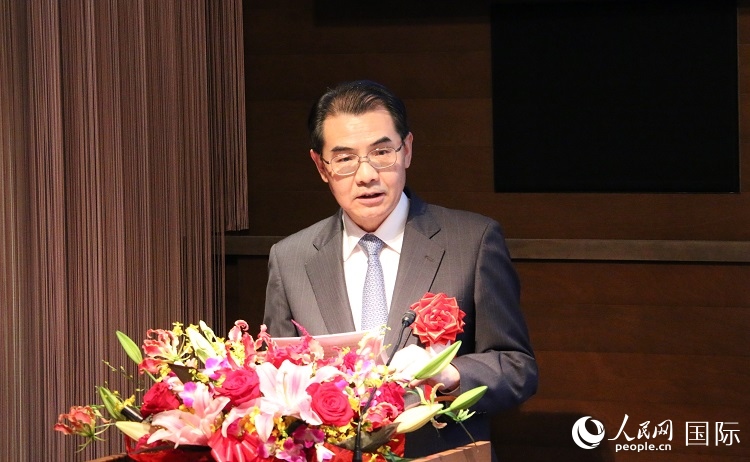 中國駐日本大使吳江浩發(fā)表致辭。人民網(wǎng) 許可攝