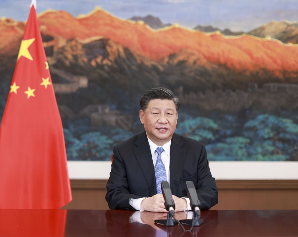 2020年11月27日，習近平在第十七屆中國－東盟博覽會和中國－東盟商務與投資峰會開幕式上致辭。