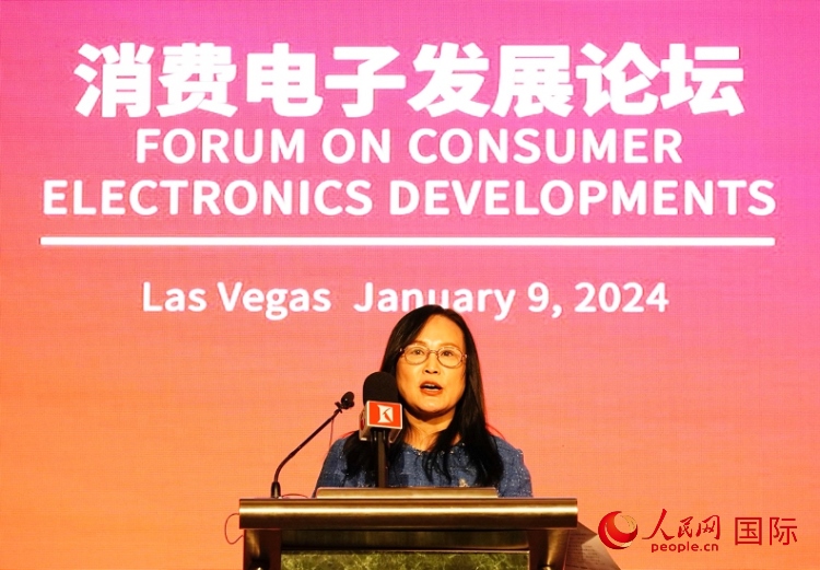 中國(guó)機(jī)電產(chǎn)品進(jìn)出口商會(huì)副會(huì)長(zhǎng)劉春致辭。人民網(wǎng)記者 鄧圩攝