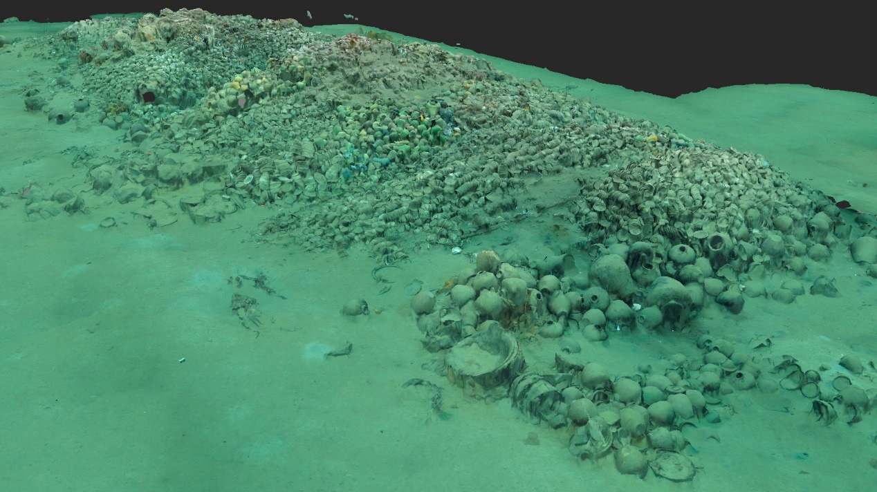 南海西北陸坡一號沉船遺址核心區(qū)三維圖。國家文物局供圖