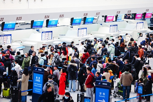 2024年春運首日，大興機場預(yù)計保障進出港旅客13.59萬人次。大興機場供圖