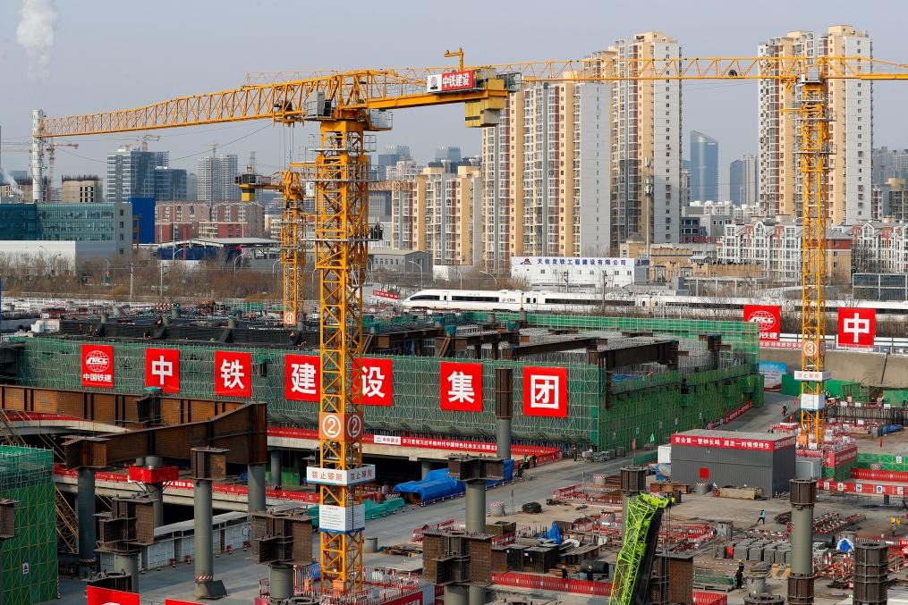 2月2日，北京城市副中心站綜合交通樞紐工程建設(shè)現(xiàn)場(chǎng)。新華社記者 李木子 攝