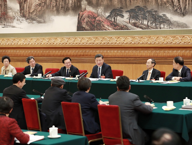 2019年3月8日，習(xí)近平總書記參加十三屆全國人大二次會(huì)議河南代表團(tuán)的審議。