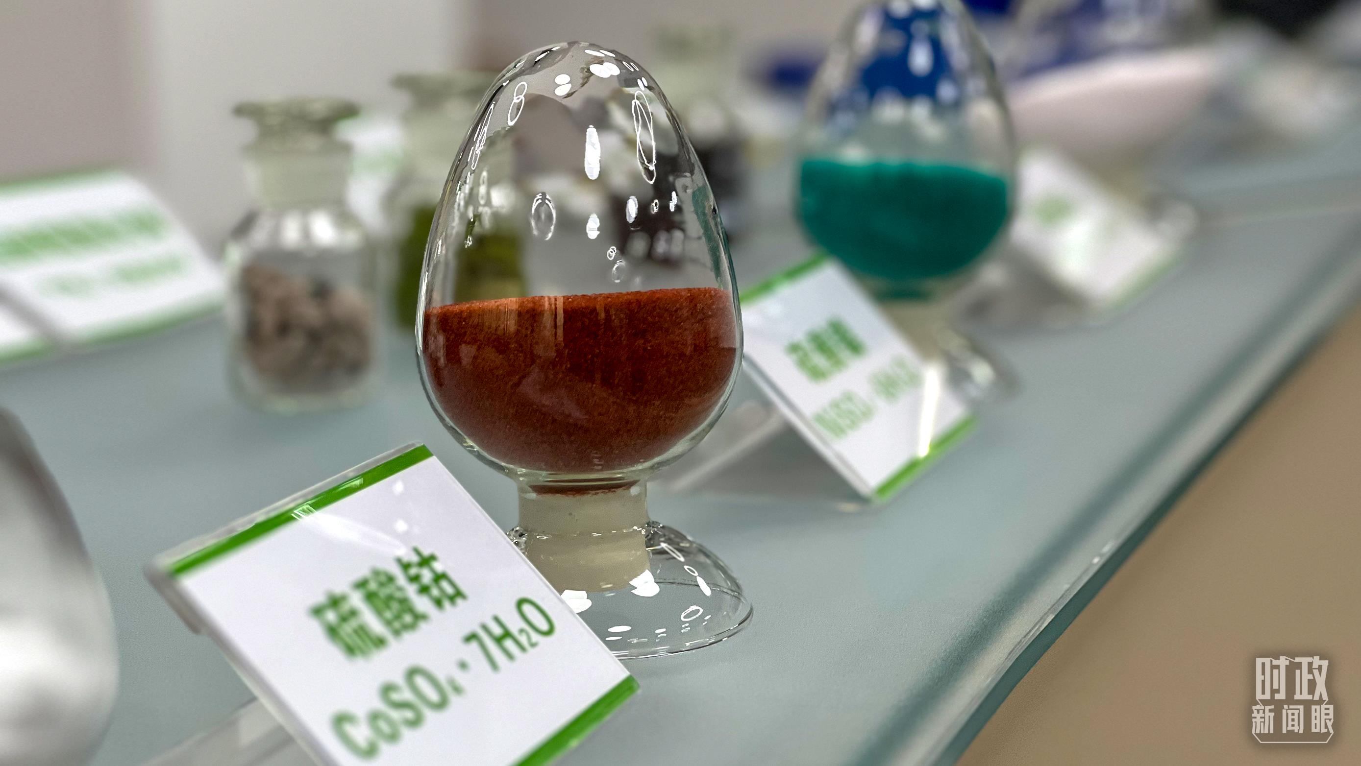 △巴斯夫杉杉電池材料有限公司的產品展示。（總臺央視記者李煒拍攝）