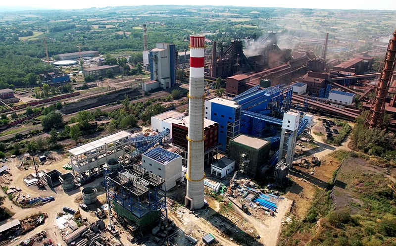 這是2021年8月16日拍攝的河鋼集團塞爾維亞斯梅代雷沃鋼廠。