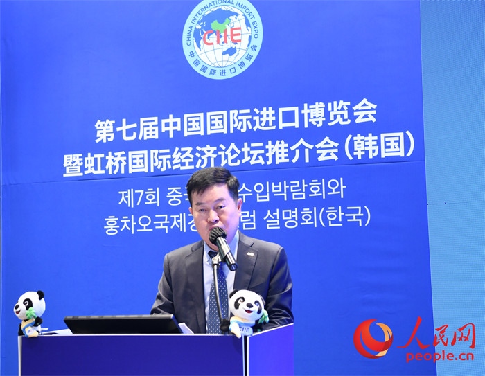 韓國貿(mào)易協(xié)會專務(wù)理事金高鉉發(fā)言。 人民網(wǎng) 程安康攝