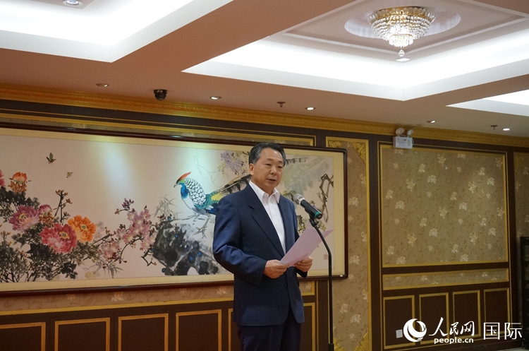 中國人民對外友好協(xié)會副會長袁敏道致辭。人民網(wǎng)記者 陳思攝