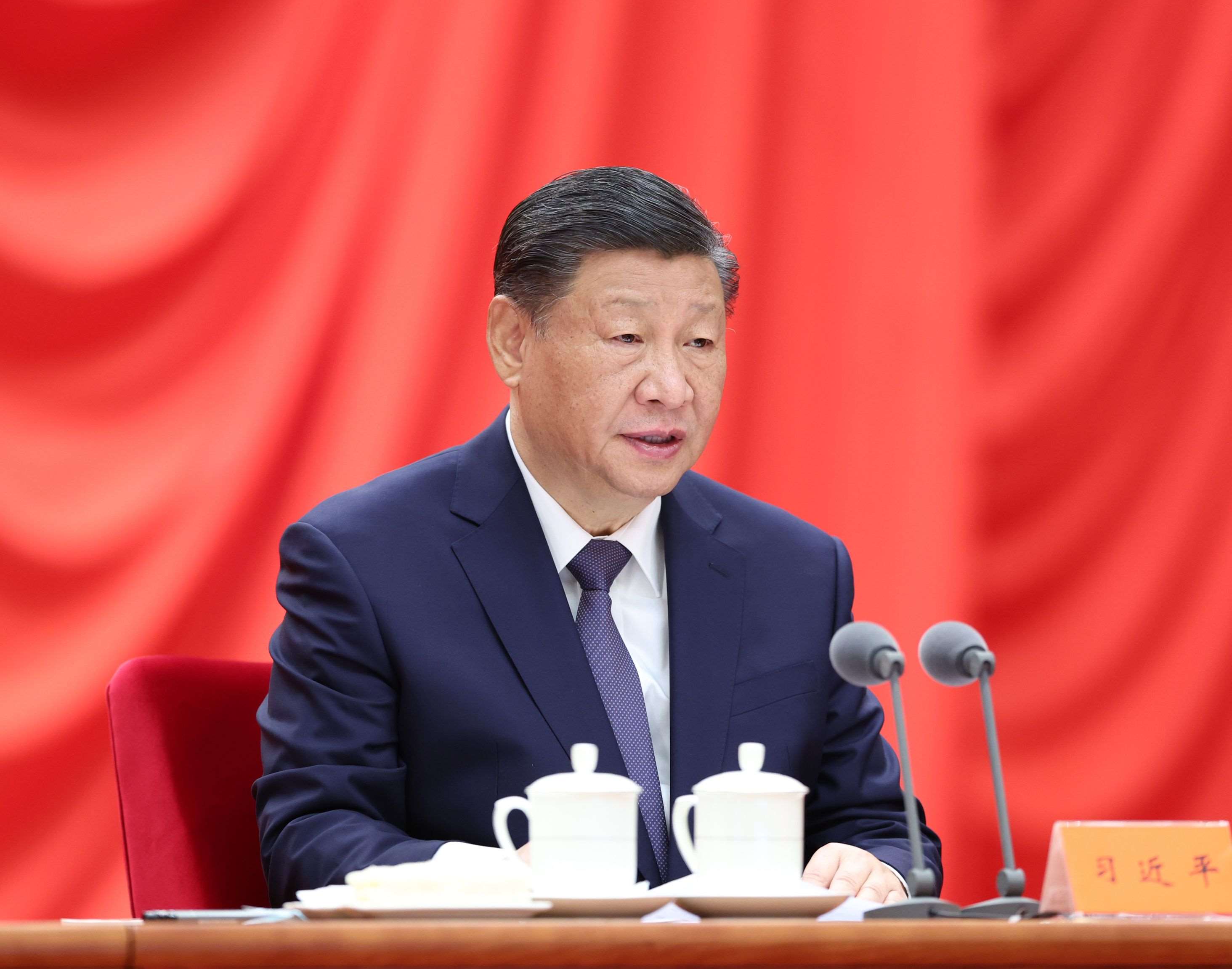 △ 2024年1月8日，習(xí)近平總書記在中國共產(chǎn)黨第二十屆中央紀(jì)律檢查委員會(huì)第三次全體會(huì)議上發(fā)表重要講話。