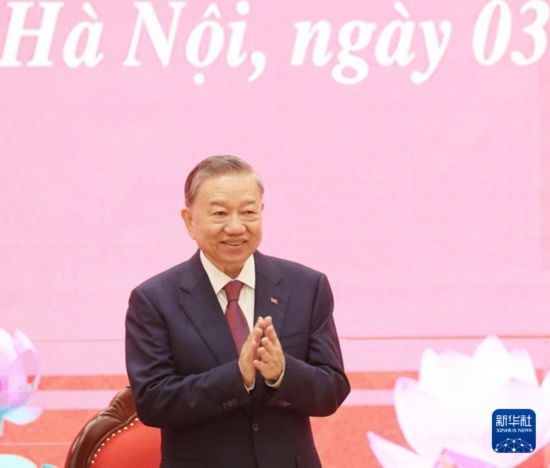 8月3日，在越南河內(nèi)，蘇林出席新聞發(fā)布會(huì)。新華社/越通社