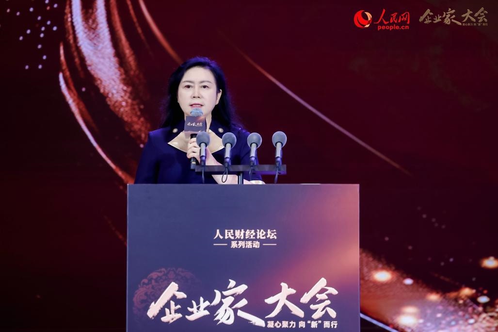 新大陸科技集團CEO王晶。人民網(wǎng)記者 王紹紹攝