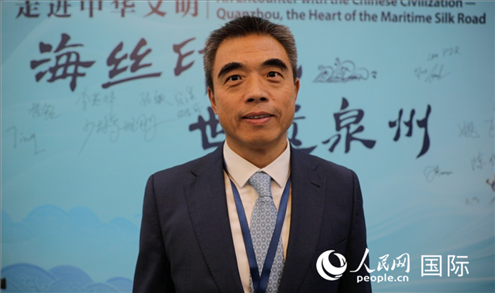 泉州市人民政府副市長姚飛接受人民網(wǎng)采訪。人民網(wǎng) 王婧攝