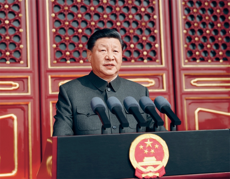 2019年10月1日，慶祝中華人民共和國成立70周年大會在北京天安門廣場隆重舉行。中共中央總書記、國家主席、中央軍委主席習(xí)近平發(fā)表重要講話。 新華社記者 鞠鵬/攝