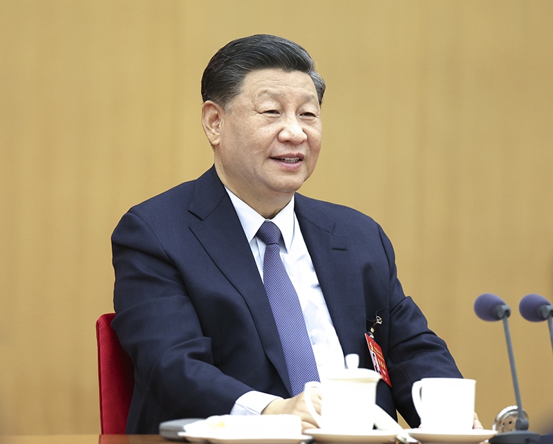 2022年10月17日，習(xí)近平同志參加黨的二十大廣西代表團討論。