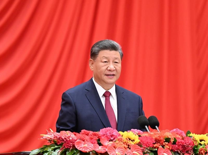 △2024年9月30日，慶祝中華人民共和國成立75周年招待會在北京人民大會堂隆重舉行。習(xí)近平總書記出席招待會并發(fā)表重要講話。