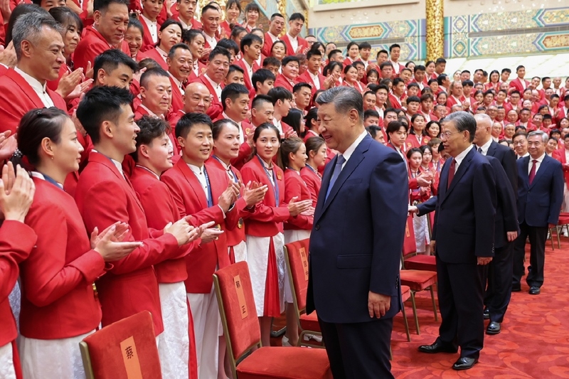 2024年8月20日，習(xí)近平總書記在人民大會堂接見第33屆夏季奧林匹克運動會中國體育代表團全體成員。