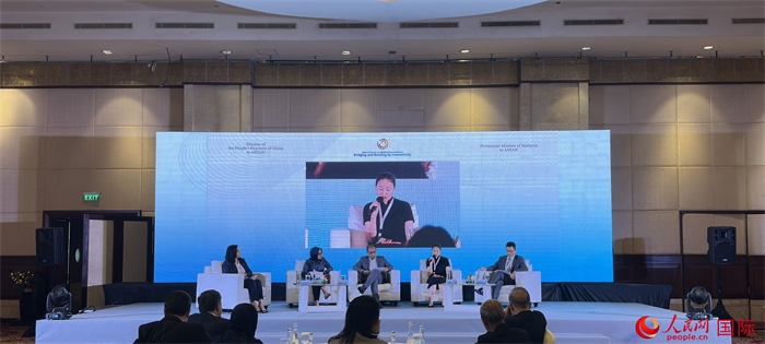 “企業(yè)對(duì)中國東盟互聯(lián)互通的責(zé)任與貢獻(xiàn)”分議題討論現(xiàn)場。人民網(wǎng)記者 曹師韻攝