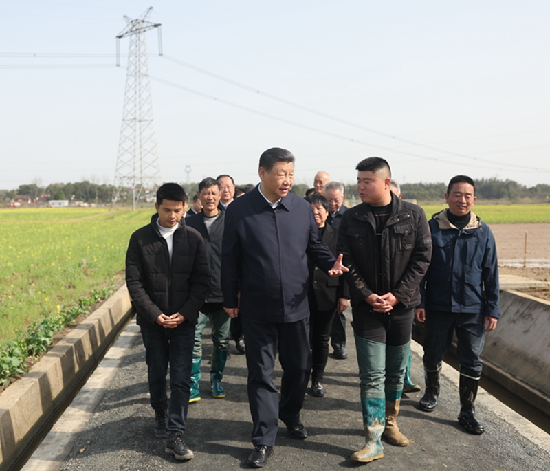 2024年3月19日，習(xí)近平總書記在湖南常德港中坪村考察。