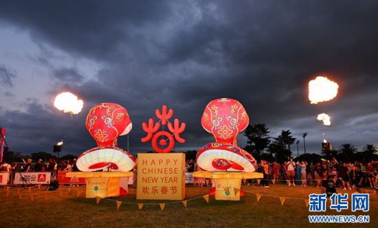 圖為游客在2025年奧克蘭元宵燈節(jié)游覽。（圖片由奧克蘭中國文化中心提供）
