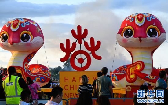 圖為游客在2025年奧克蘭元宵燈節(jié)游覽。（圖片由奧克蘭中國文化中心提供）