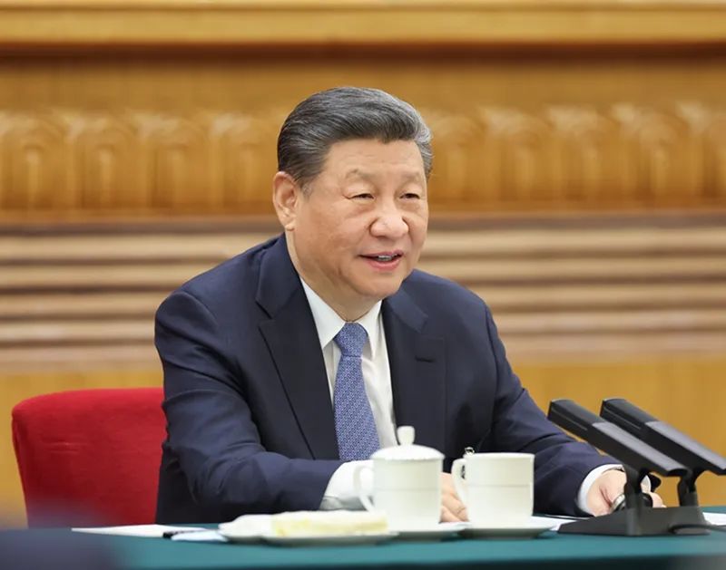 2024年3月5日，習(xí)近平參加他所在的十四屆全國人大二次會議江蘇代表團審議。新華社記者 鞠鵬 攝