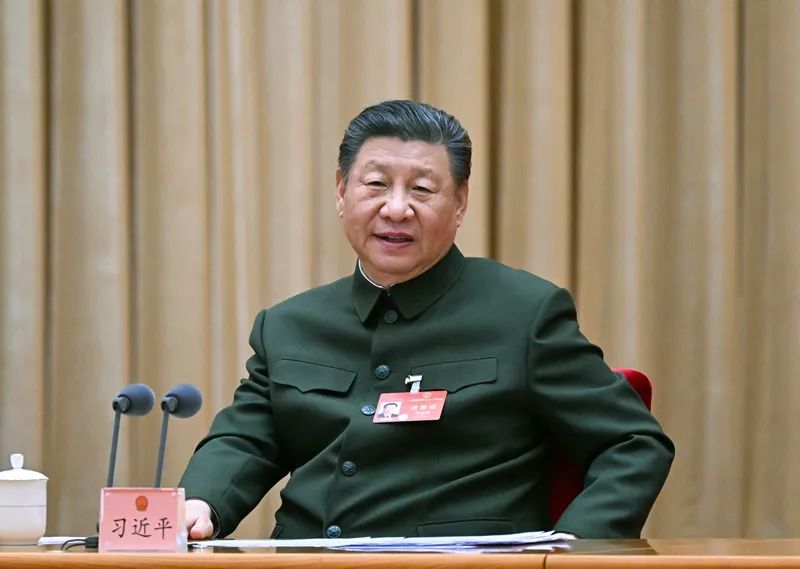 2024年3月7日下午，習(xí)近平出席十四屆全國人大二次會議解放軍和武警部隊代表團全體會議并發(fā)表重要講話。新華社記者 李剛 攝