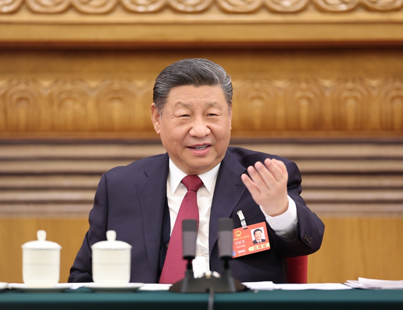 2025年3月5日下午，習(xí)近平總書記參加他所在的十四屆全國人大三次會議江蘇代表團審議。