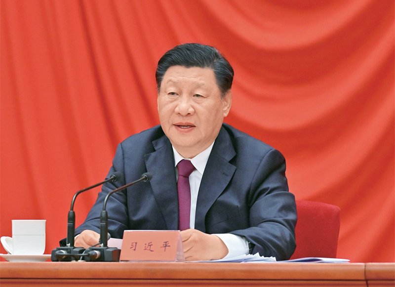 2022年5月10日，慶祝中國共產(chǎn)主義青年團(tuán)成立100周年大會在北京人民大會堂隆重舉行。中共中央總書記、國家主席、中央軍委主席習(xí)近平在大會上發(fā)表重要講話。 新華社記者 岳月偉/攝