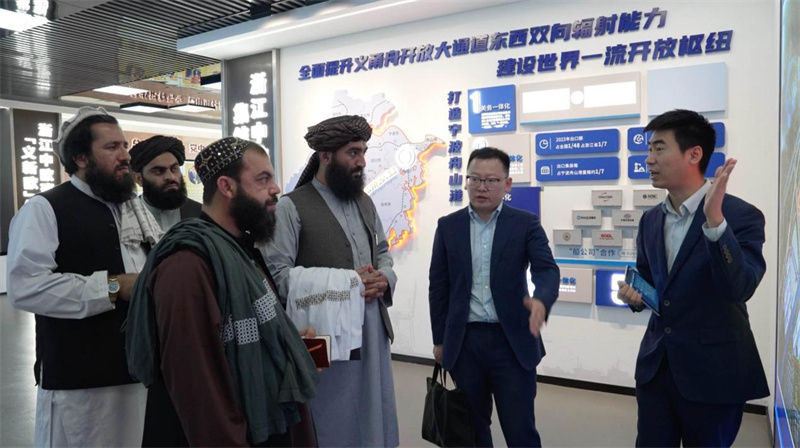 代表團在義新歐班列始發(fā)站參觀。CGTN記者 楊剛攝