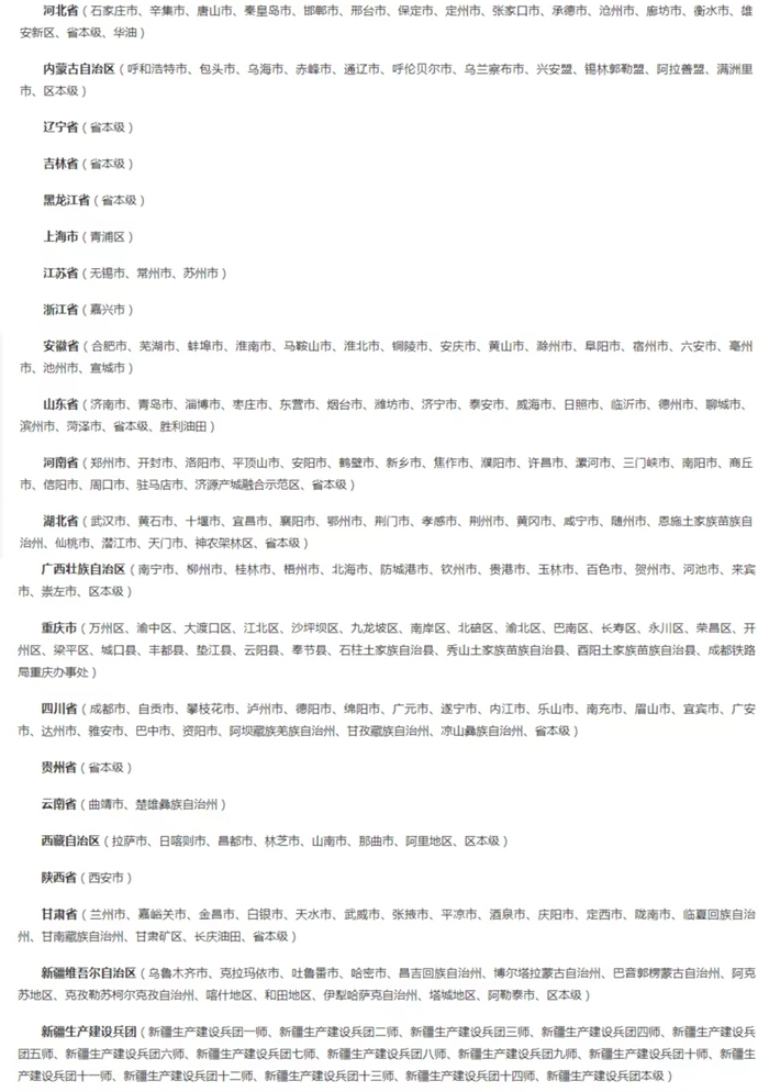 截至5月8日已開通醫(yī)保個(gè)賬跨省共濟(jì)的統(tǒng)籌區(qū)。（國(guó)家醫(yī)保局官網(wǎng)截圖）