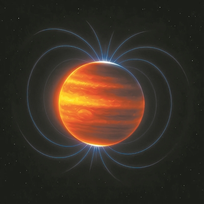 木星磁場（藝術(shù)圖）。圖片來源：物理學(xué)家組織網(wǎng)